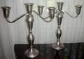 061489 STERLING THREELIGHT CANDELABRA PAIR H 12