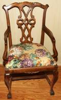 052423 ENGLISH CHIPPENDALE STYLE MAHOGANY ARMCHAIR