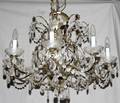 051469 BRASS  CRYSTAL EIGHTLIGHT CHANDELIER H 20