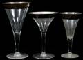 042411 BLOWN GLASS STEMWARE WSILVER RIMS 21 67