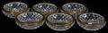 040434 FRENCH CRYSTAL  BRONZE DISHES SIX