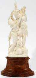 040417 INDIAN CARVED IVORY HINDU DEITIES SHIVA 