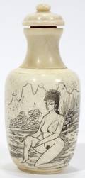 040420 CHINESE CARVED BONE SNUFF BOTTLE 3 12