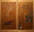 032416 ORIENTAL HAND PAINTED WALL SCREEN