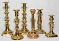 031528 BRASS CANDLESTICKS SIX H 6  9 12