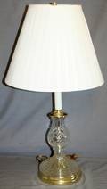 030469 POLISH CRYSTAL AND BRASS TABLE LAMP