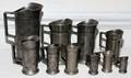 030451 ANTIQUE  MODERN PEWTER MEASURES 10 H 2  6