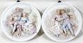 022510 CONTINENTAL HAND PAINTED BISQUE PLAQUES PAIR
