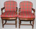 CANE SEAT ARM CHAIRS PAIR