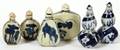 CHINESE BLUE  WHITE PORCELAIN SNUFF BOTTLES SIX