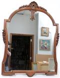 061528 CARVED WALNUT MIRROR 49 X 38