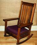 061523 ARTS  CRAFTS OAK ROCKING CHAIR EARLY 20TH C
