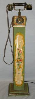 061514 VINTAGE TELEPHONE ON VENETIAN STYLE STAND