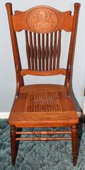 060475 OAK PRESSED BACK SIDE CHAIR