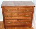 060468 VICTORIAN WALNUT  MARBLE TOP DRESSER H 33