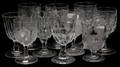 051539 ANTIQUE PATTERN GLASS WATER GOBLETS TEN