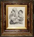 051531 VICTORIAN SHADOWBOX FRAME WITH LITHOGRAPH