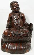 050440 CARVED WOOD CHINESE FIGURE OF LOHAN H 16