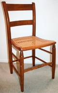 050425 QUAKER WALNUT AND CANE CHAIR H 16 W 33