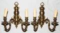 042455 BRASS TWO LIGHT WALL SCONCES 13 12 12