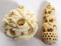041569 CHINESE CARVED IVORY LAVALIERES TWO