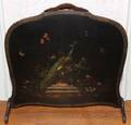 041548 MAHOGANY  PAINTED LEATHER FIREPLACE SCREEN