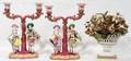 040474 CONTINENTAL PORCELAIN CANDELABRA  A BASKET