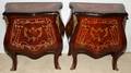 032474 FRENCH EMPIRE STYLE PAINTED MAHOGANY COMMODES