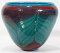 032458 CONTEMPORARY BLOWN GLASS VASE H 8 DIA 9