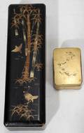 022562 JAPANESE GILT  LACQUER BOXES TWO