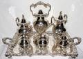 022550 SILVER PLATE COFFEE  TEA SET SEVEN PIECES