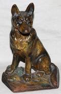 CAST IRON GERMAN SHEPHERD DOOR STOP EARLY 20TH C