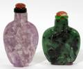 061583 CHINESE QUARTZ  HARD STONE SNUFF BOTTLES TWO