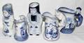 032508 DELFTWARE  GERMAN PORCELAIN FIGURAL PITCHERS