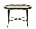 English Green Lacquer Tray Table 19th C
