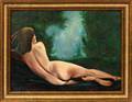 KAH MODERN OIL ON BOARD RECLINING NUDE FEMALE