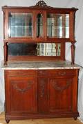 050033 BELGIAN CARVED OAK  MARBLE HUTCH C 18801900