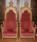 041042 GILT GESSO  WOOD THRONE CHAIRS C 1900