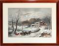 040017 CURRIER N COLOR LITHO C1854 AMERICAN WINTER