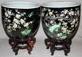 040034 CHINESE FAMILLE NOIR PORCELAIN JARDINIRES
