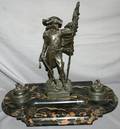 040059 BRONZE  MARBLE INKWELLS 32 EME DEMI BRIGADE