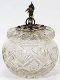 031052 AUSTRIAN IMPORTED  GARNET DRESSER JAR