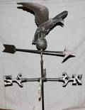 030035 ANTIQUE COPPER  WROUGHT IRON EAGLE WEATHERVANE