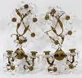 FRENCH CRYSTAL  METAL SCONCES SET OF FOUR