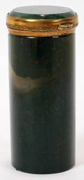 111093 BLOODSTONE  MOSS AGATE CYLINDRICAL BOX