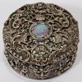 111090 VICTORIAN STERLING OPAL  MOTHEROFPEARL BOX
