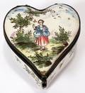 111073 FRENCH ENAMEL PATCH BOX 19TH C L 2 12