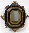 111071 FRENCH STYLE EBONY  BRASS MOUNT MIRROR 18