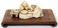 071114 JAPANESE CARVED IVORY FIGURE GROUP C 1900 H