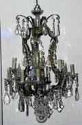 120078 CRYSTAL AND BRONZE TWELVELIGHT CHANDELIER